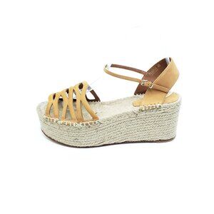 Giorgio Armani Lattice Platform Espadrille Camel Sandal Womens EUR 40/US 10